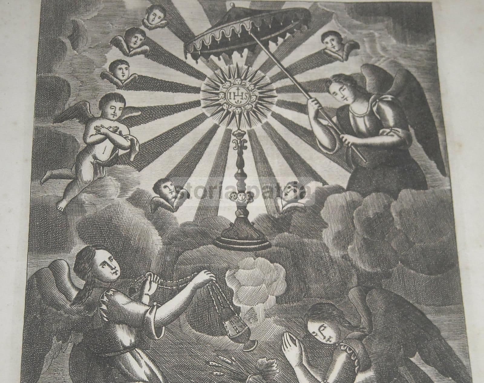 Stampa Devozionale Napoletana Del SS. Sacramento, Francesco Apicella, Fine XVIII Secolo