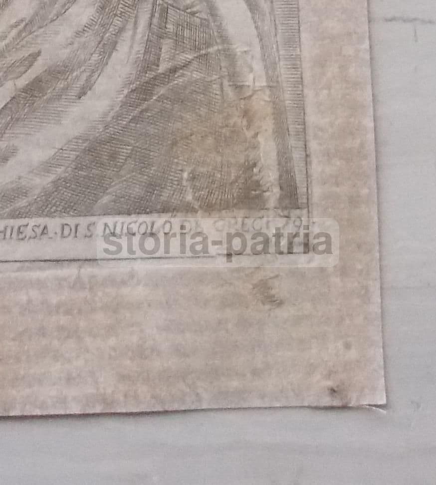 Madonna Della Lettera, Incisione Antica Di Placido Doni, Messina, Sicilia