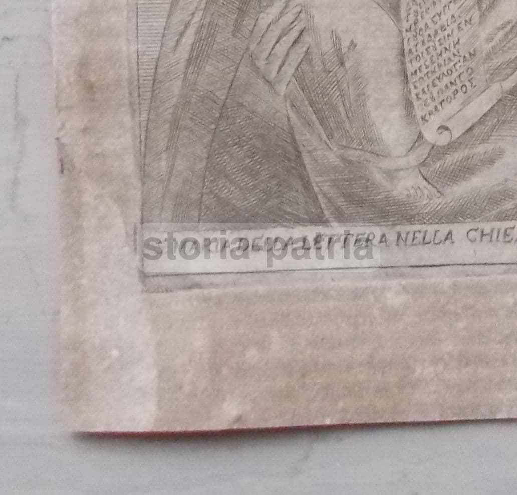 Madonna Della Lettera, Incisione Antica Di Placido Doni, Messina, Sicilia