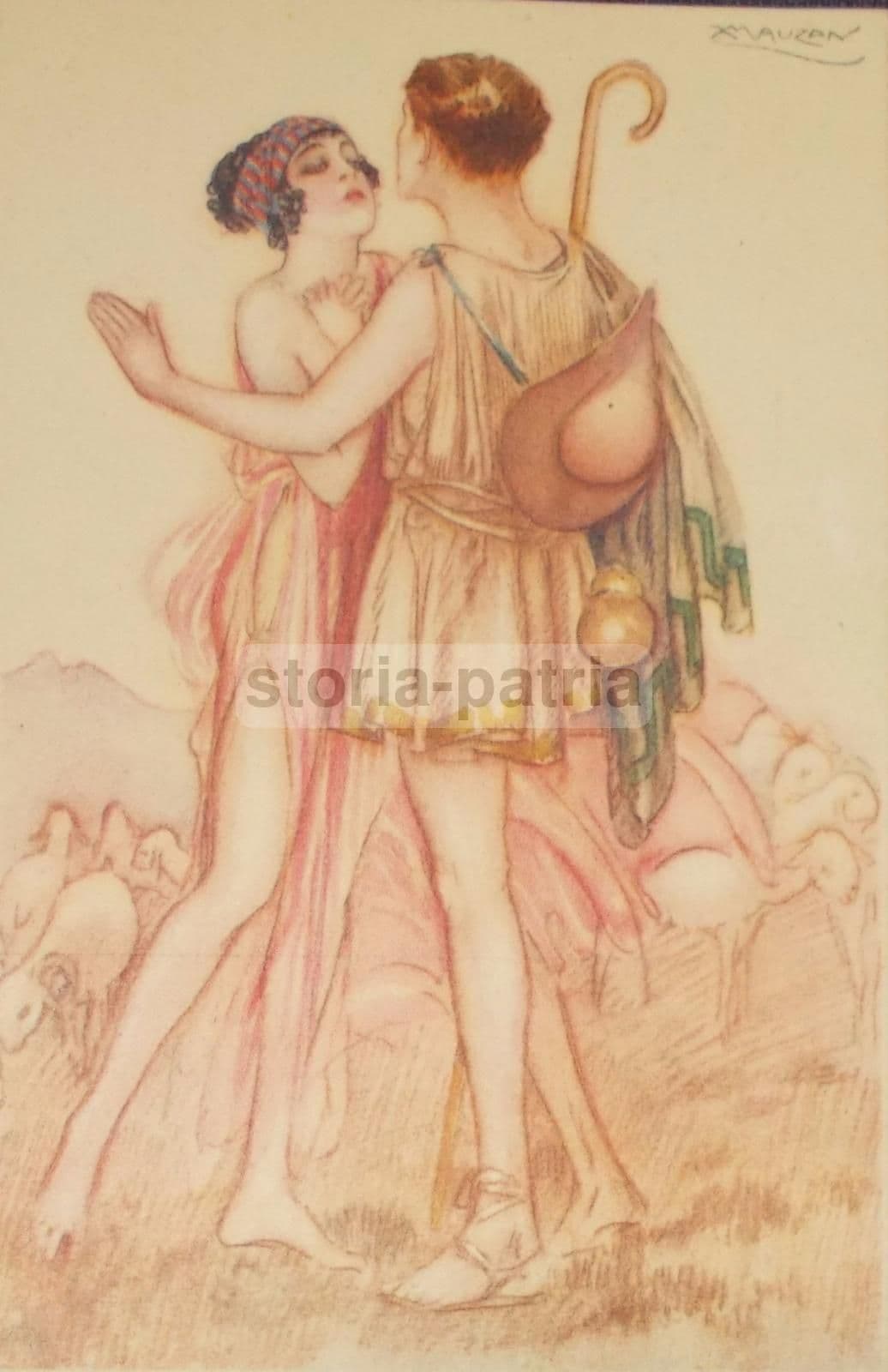 Cartolina Mauzan: Scena Bucolica Pastorale, Primo '900