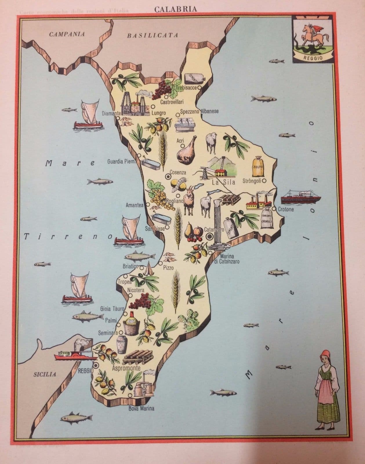 Mappa Economica Calabria, Anni '50. Bolis (Reggio, Cosenza, Crotone)