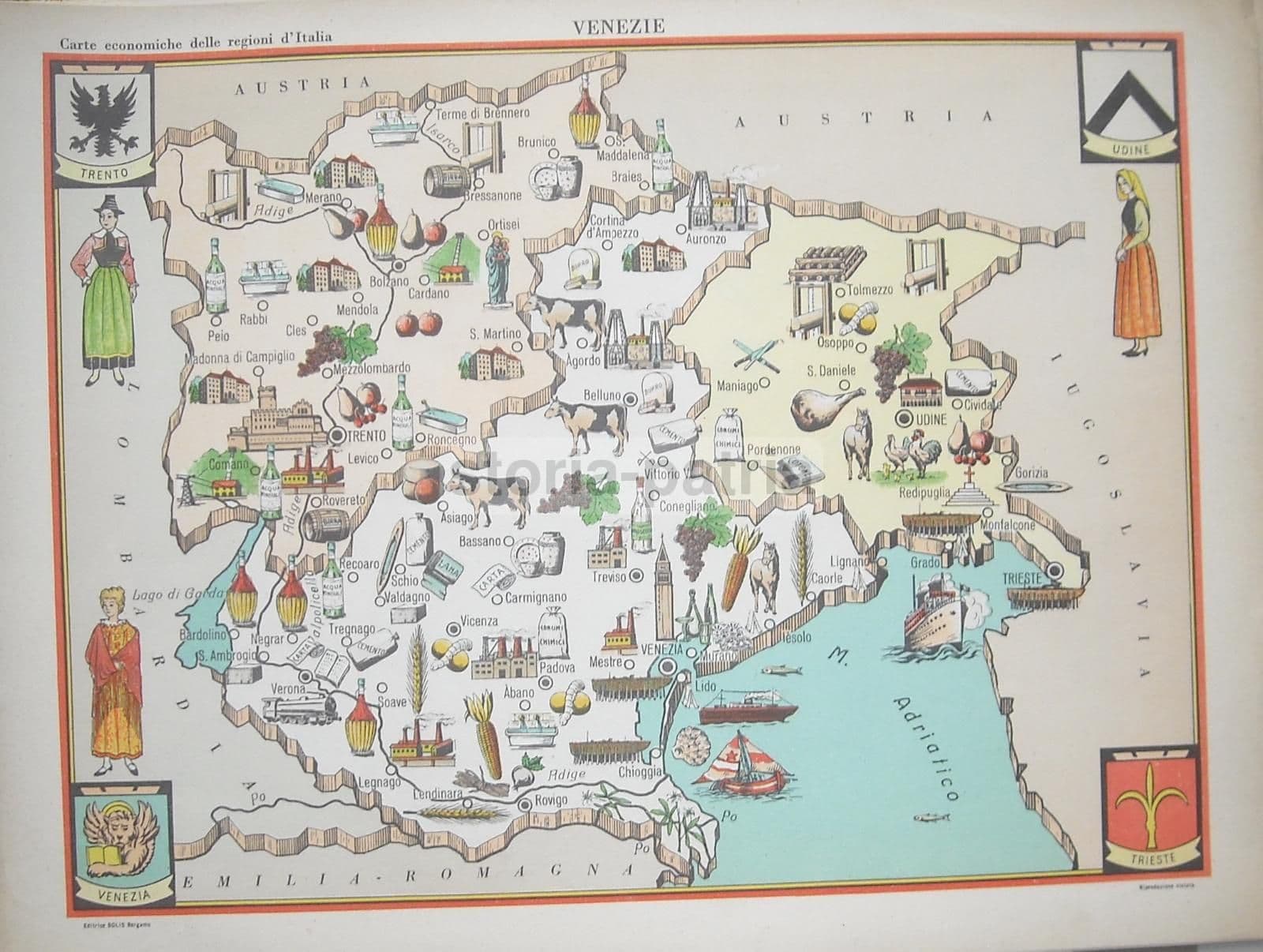 Mappa Economica Calabria, Anni '50. Bolis (Reggio, Cosenza, Crotone)