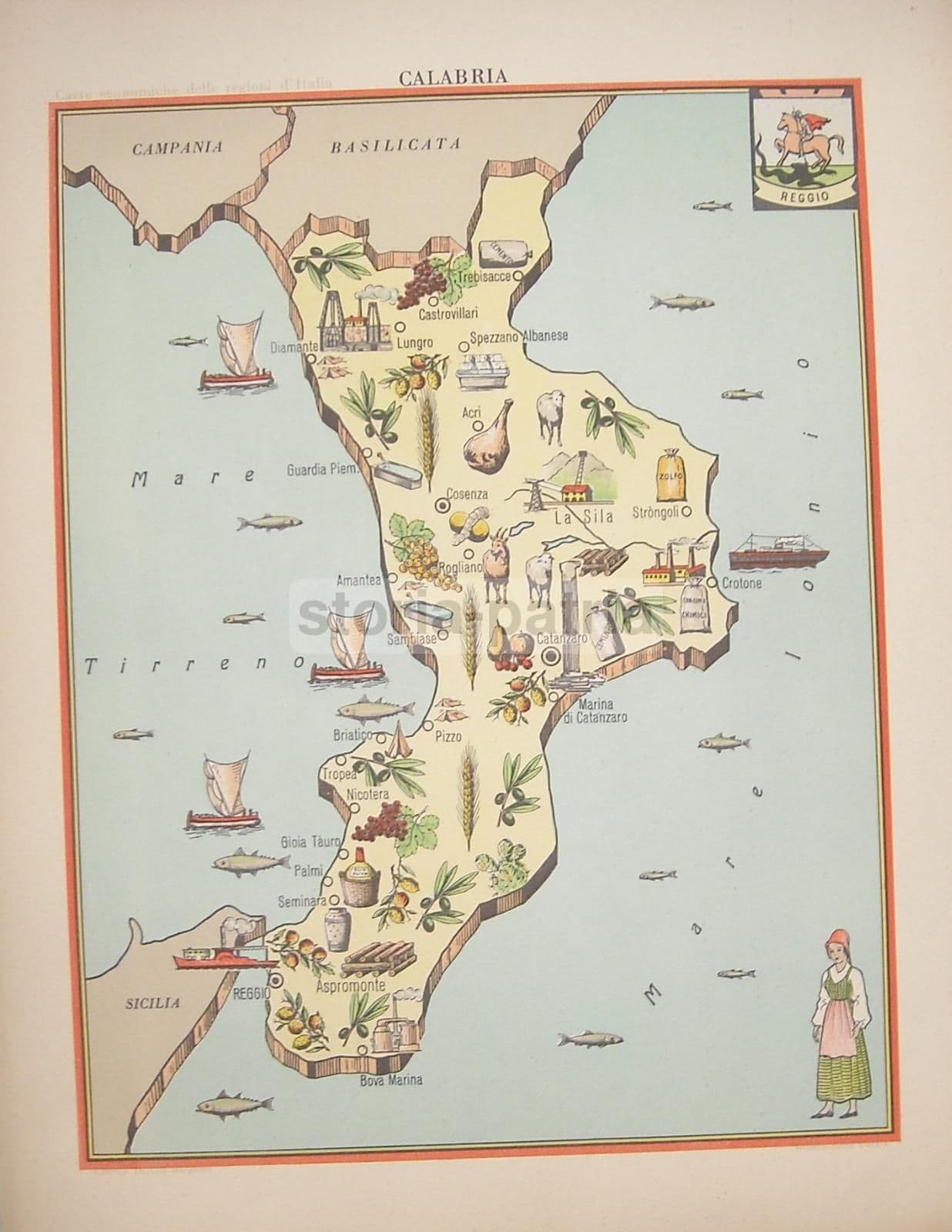 Mappa Economica Calabria, Anni '50. Bolis (Reggio, Cosenza, Crotone)
