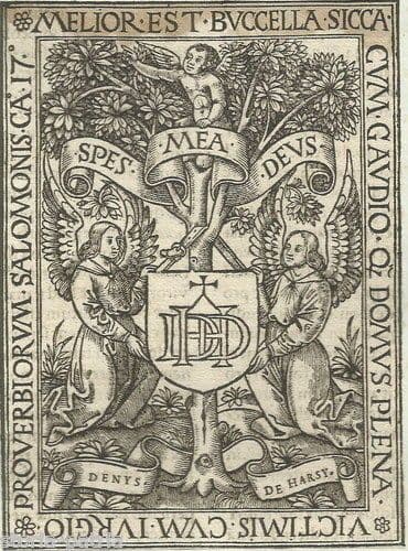 Incisione Antica Dei Proverbi Di Salomone Di Denys De Harsy, XVI Secolo