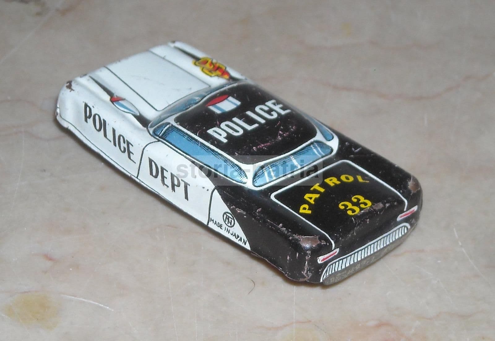 Automobilina Polizia Patrol Vintage In Metallo