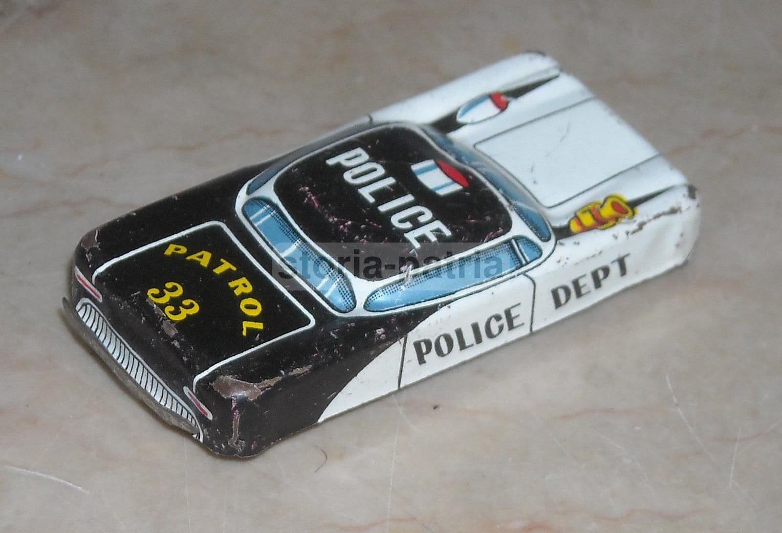 Automobilina Polizia Patrol Vintage In Metallo