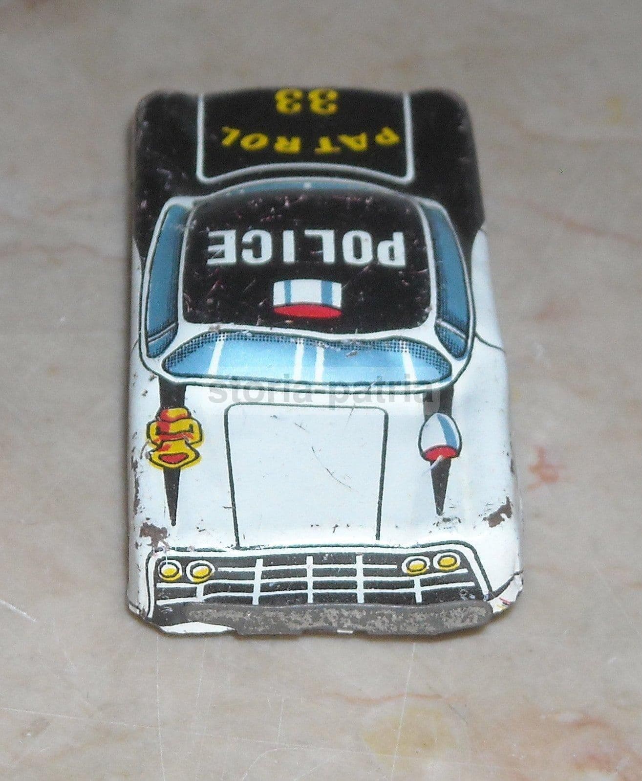 Automobilina Polizia Patrol Vintage In Metallo