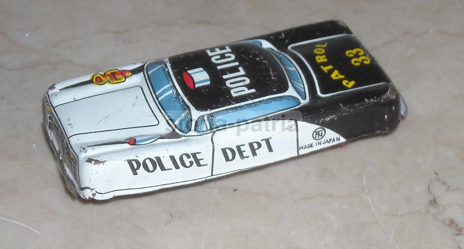 Automobilina Polizia Patrol Vintage In Metallo