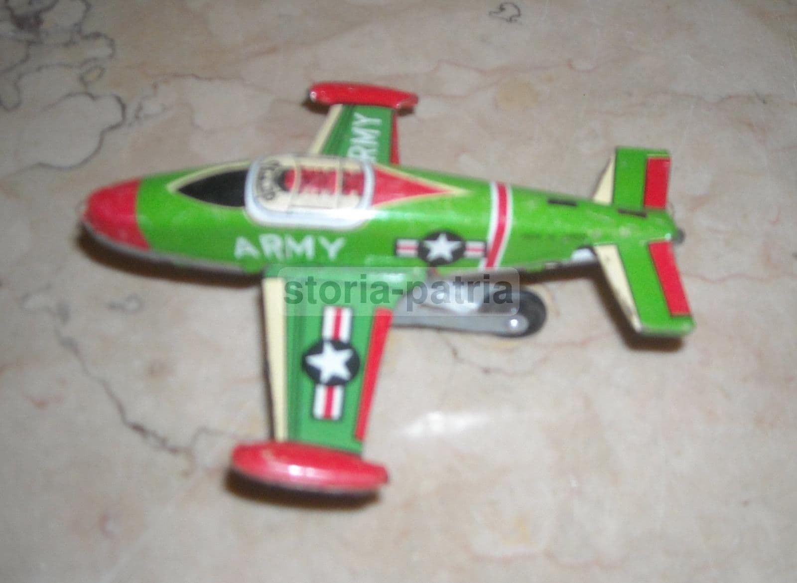 Modellino Aereo Militare Giocattolo Vintage, Made In Japan, Prima Metà Del XX Secolo