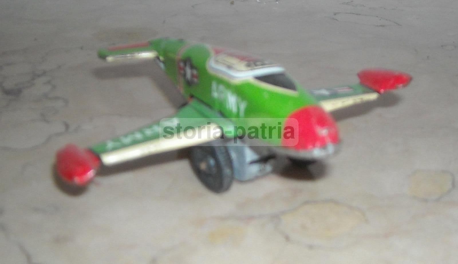 Modellino Aereo Militare Giocattolo Vintage, Made In Japan, Prima Metà Del XX Secolo