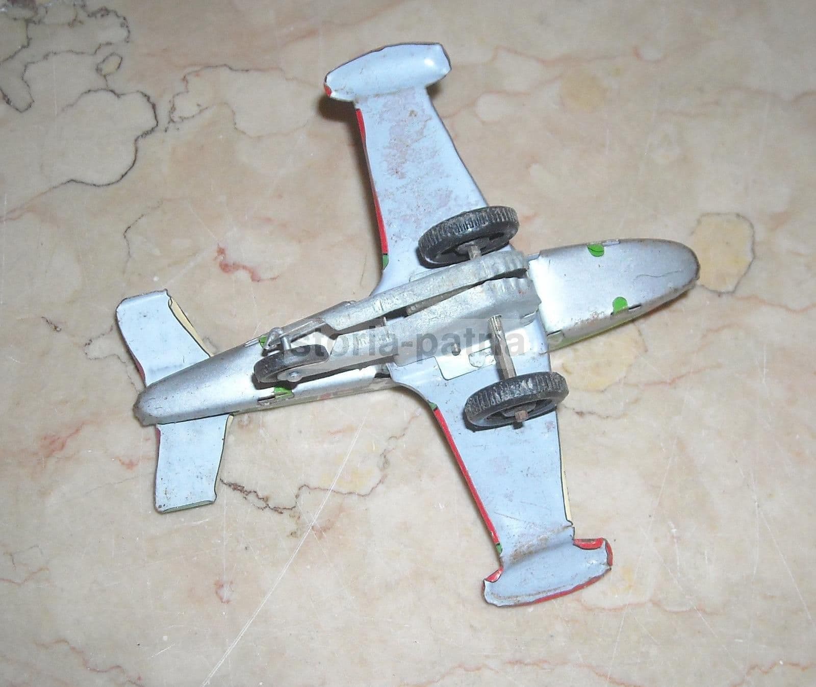 Modellino Aereo Militare Giocattolo Vintage, Made In Japan, Prima Metà Del XX Secolo