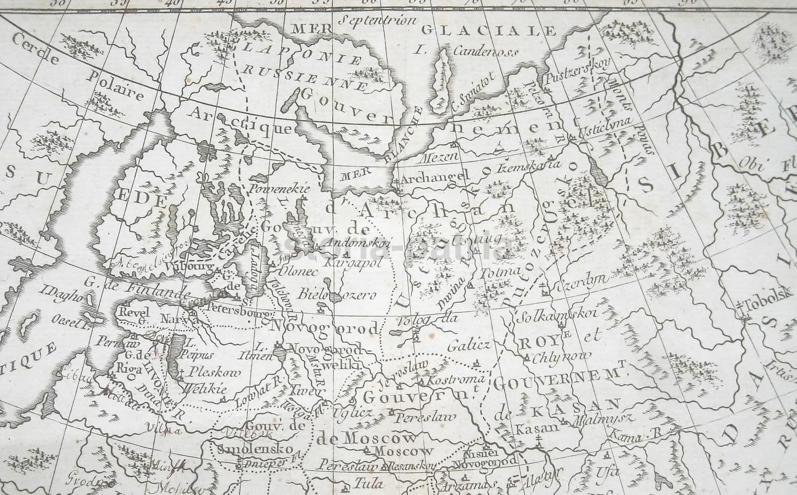 Mappa Antica Della Russia d'Europa, Baltico, Polonia E Siberia, XVIII Secolo