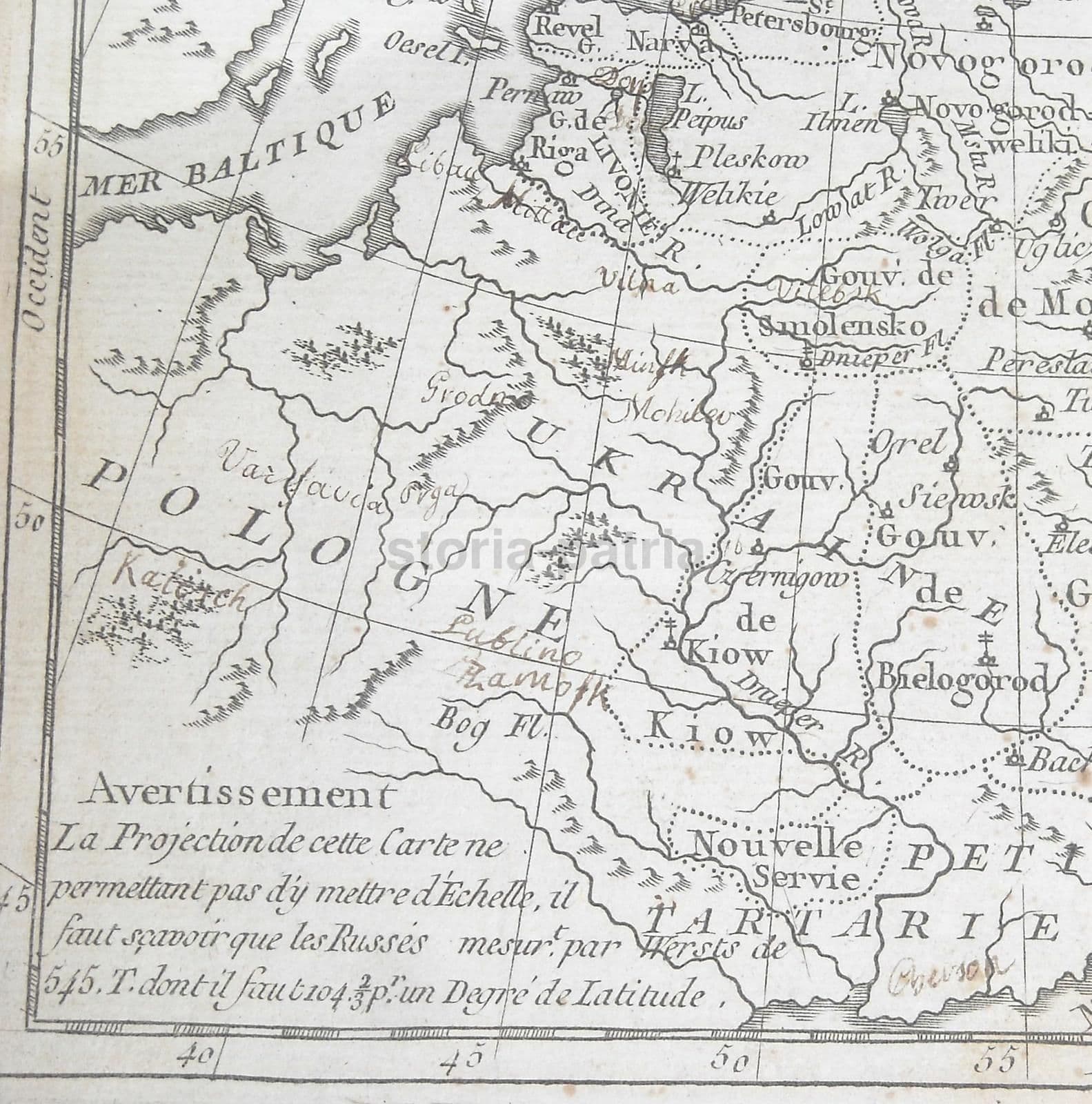 Mappa Antica Della Russia d'Europa, Baltico, Polonia E Siberia, XVIII Secolo