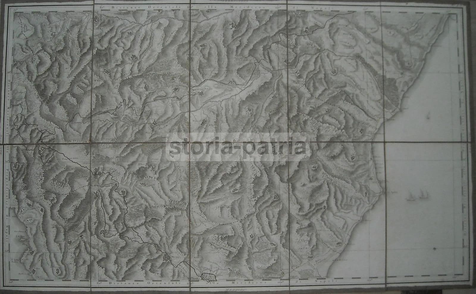 Mappa Antica Di Basilicata E Calabria N. 25, Rizzi Zannoni, 1800