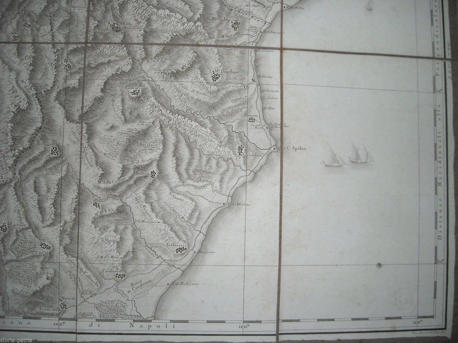 Mappa Antica Di Basilicata E Calabria N. 25, Rizzi Zannoni, 1800