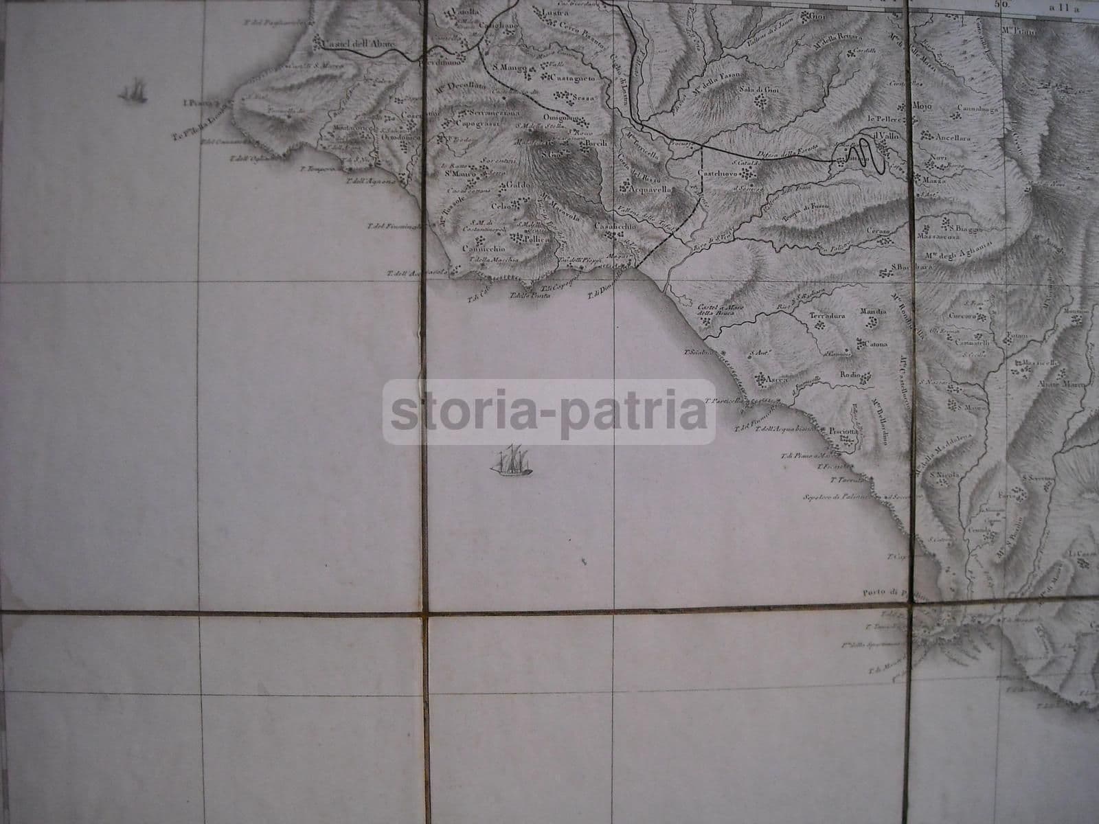 Mappa Antica Rizzi Zannoni 1788 Basilicata Cilento Policastro