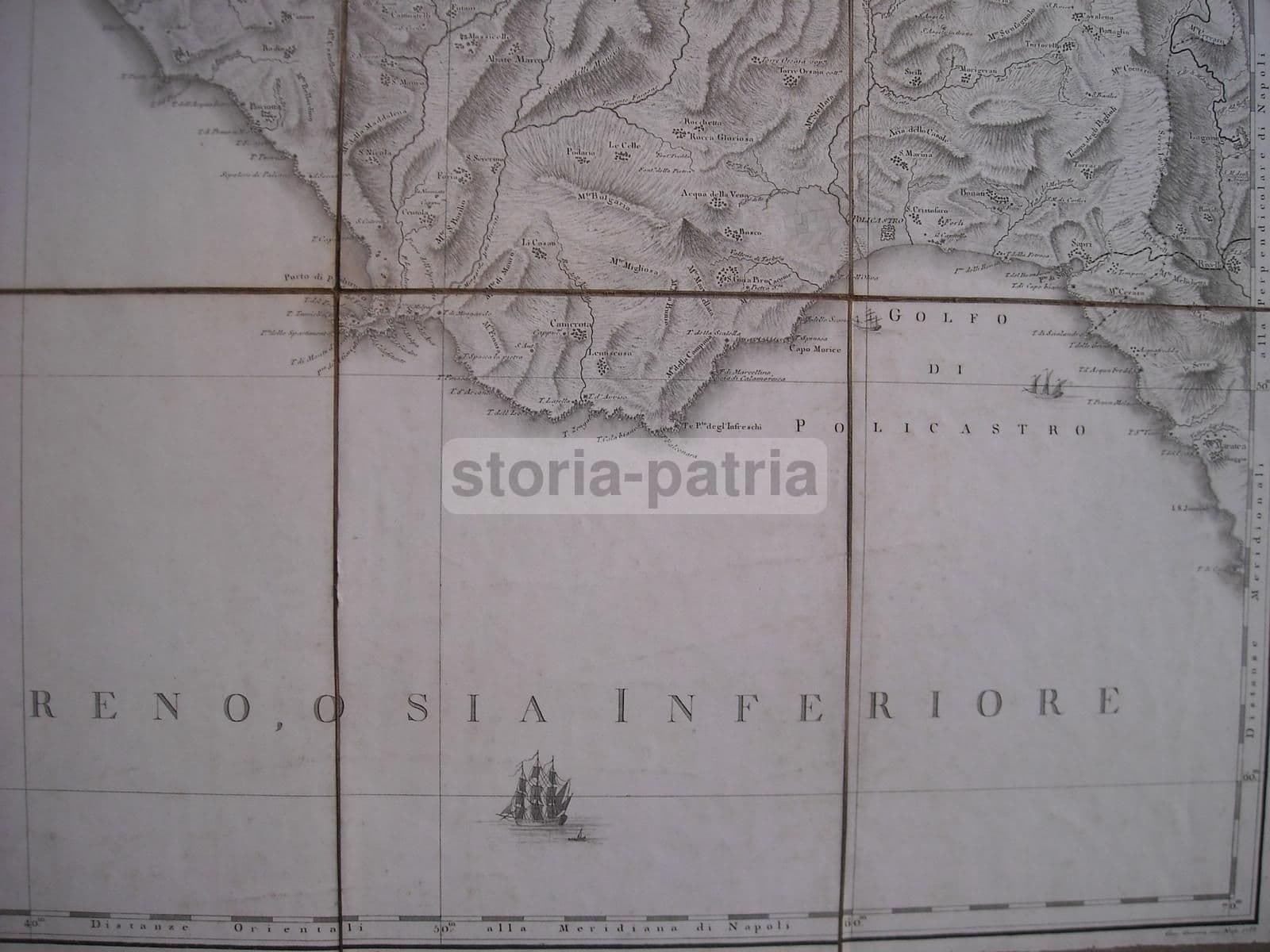 Mappa Antica Rizzi Zannoni 1788 Basilicata Cilento Policastro