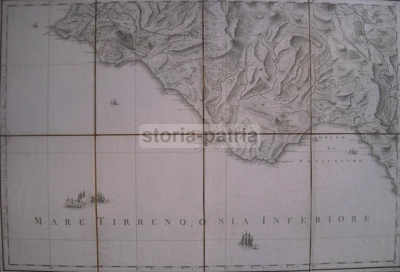 Mappa Antica Rizzi Zannoni 1788 Basilicata Cilento Policastro