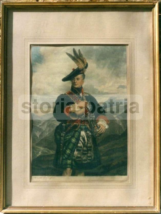 Incisione Di Henry Macbeth Raeburn: Duca Di Gordon In Costume Scozzese (1929)