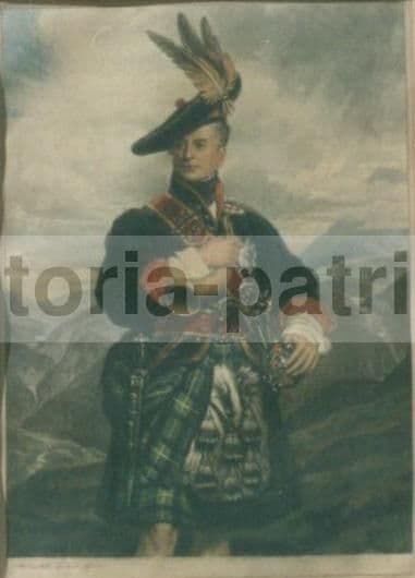 Incisione Di Henry Macbeth Raeburn: Duca Di Gordon In Costume Scozzese (1929)