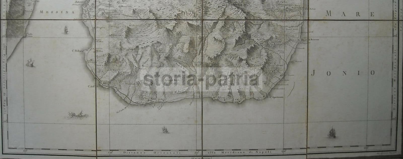 Mappa Antica Della Calabria (Reggio) E Messina (Sicilia), 1788, Rizzi Zannoni