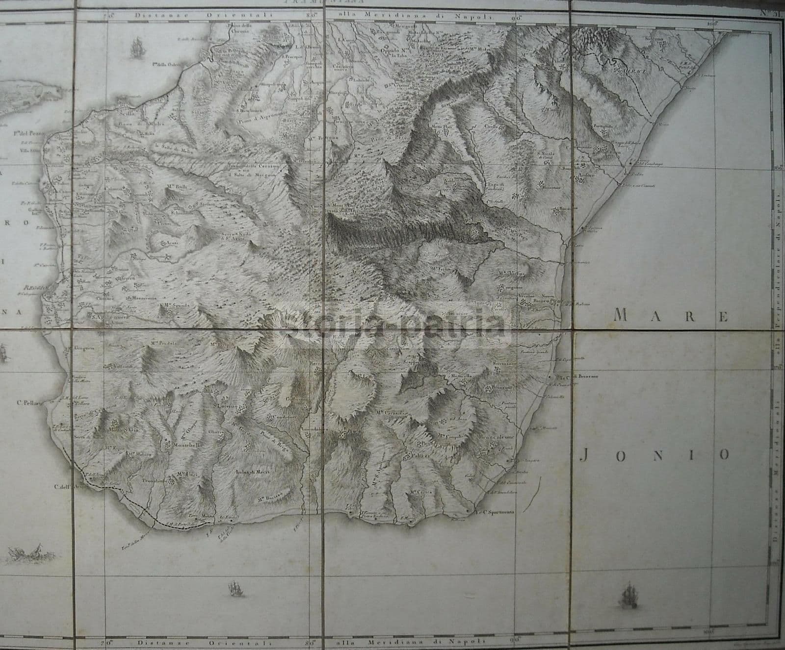 Mappa Antica Della Calabria (Reggio) E Messina (Sicilia), 1788, Rizzi Zannoni