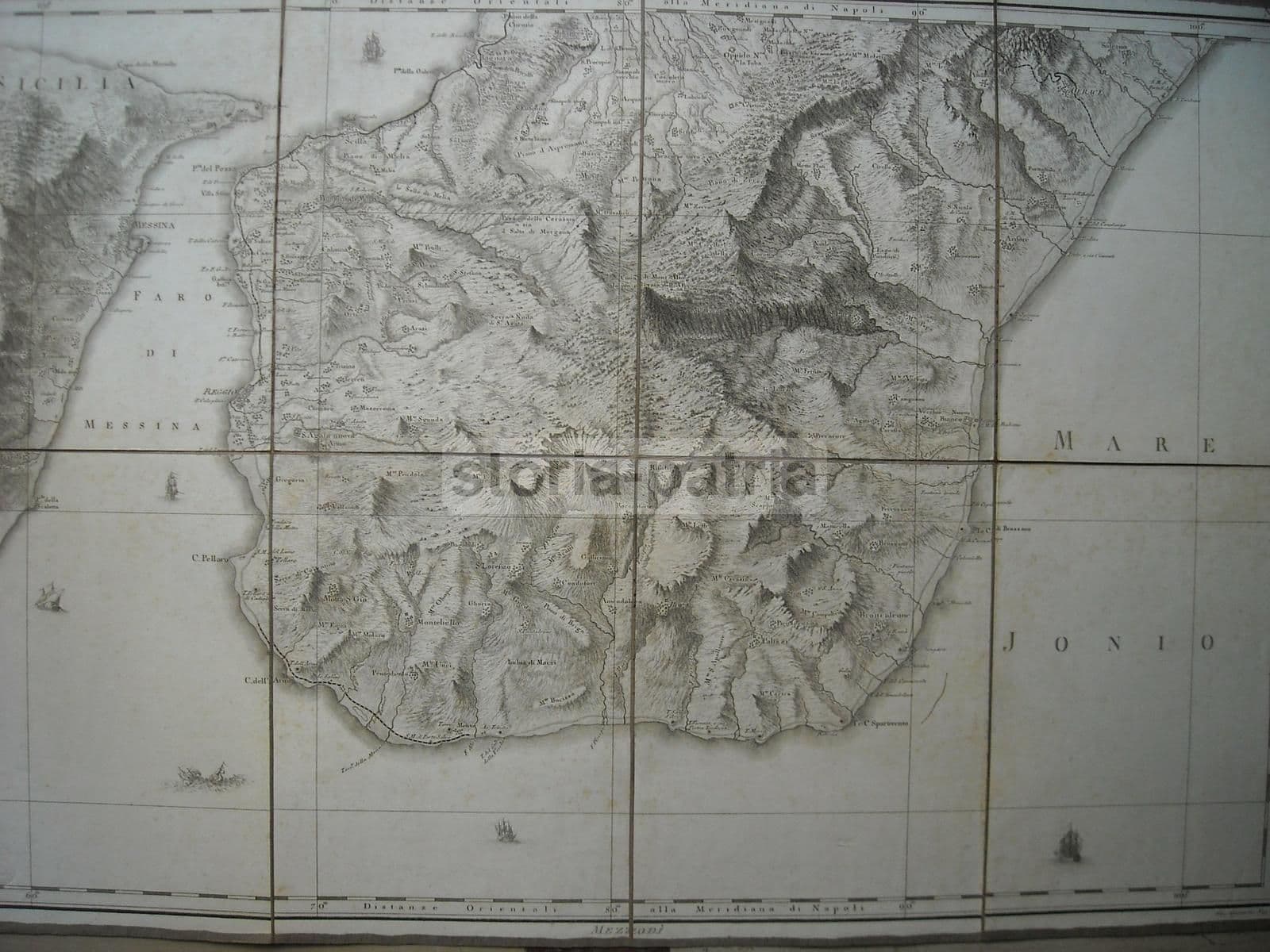 Mappa Antica Della Calabria (Reggio) E Messina (Sicilia), 1788, Rizzi Zannoni