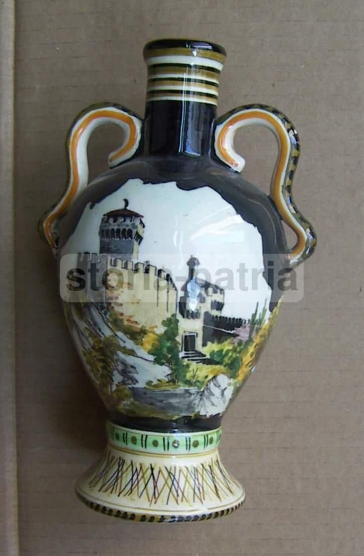 Bottiglia Ceramica Marmaca San Marino Stemma Araldico Epoca 1900