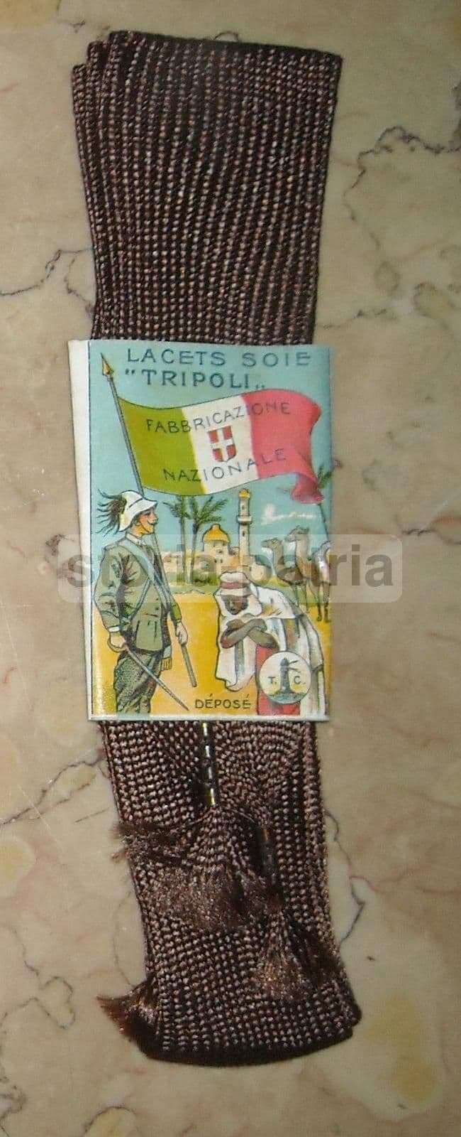Laccio In Seta "Tripoli" Epoca Coloniale Italiana Militaria Primo '900