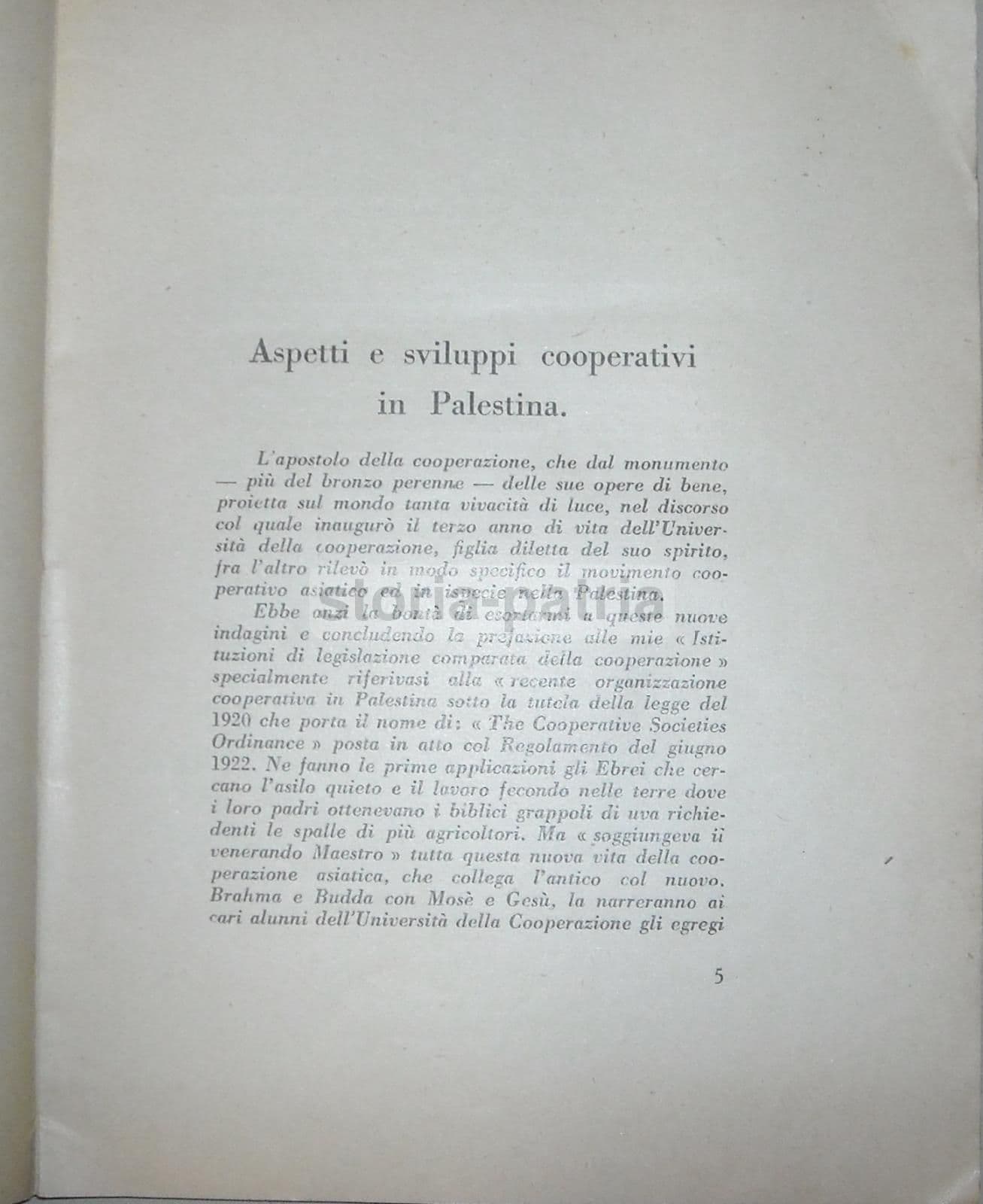 Aspetti E Sviluppi Cooperativi In Palestina Di D. Medugno (1927)