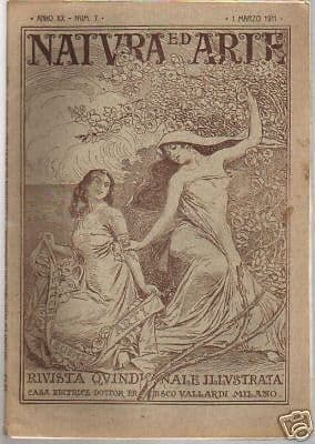 Natura Ed Arte 1911 Rivista Illustrata Vallardi Milano Copertina Di Basilio Cascella