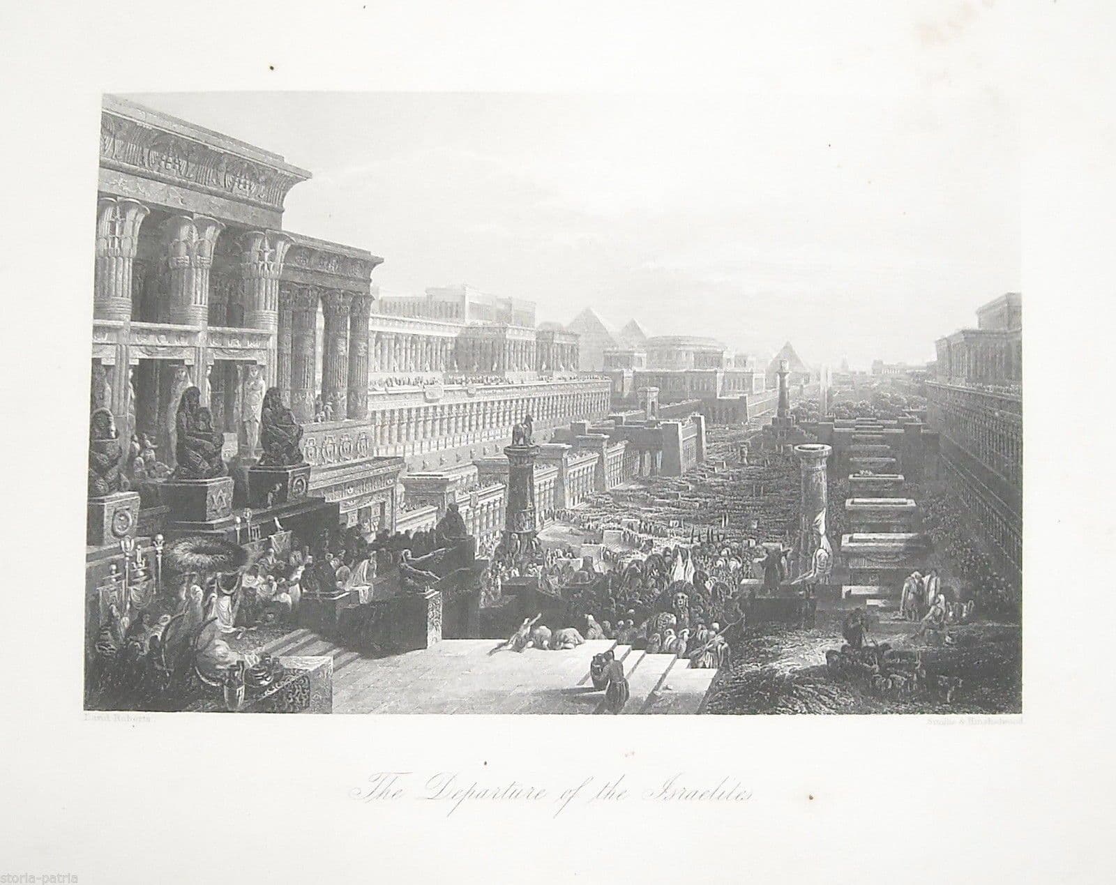 Incisione Antica: Partenza Degli Israeliti, Gerusalemme, 1865