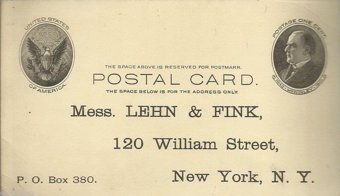 Cartolina Pubblicitaria Lehn & Fink, New York, 1900