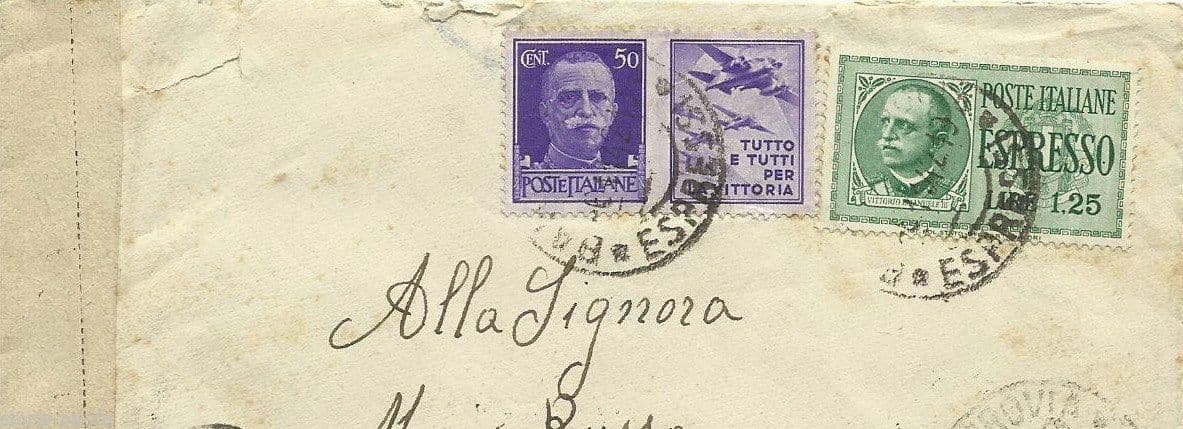 Busta Militare 1942, Bari, Censura, Aviazione, Espresso, Puglia, WWII