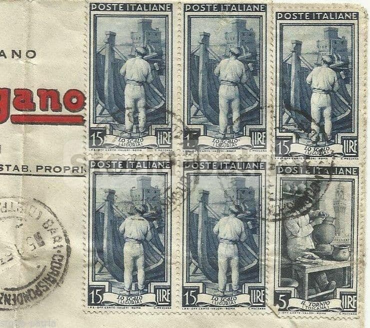 Busta Affrancata Saponificio Gargano, Carbonara Di Bari, Anni '50