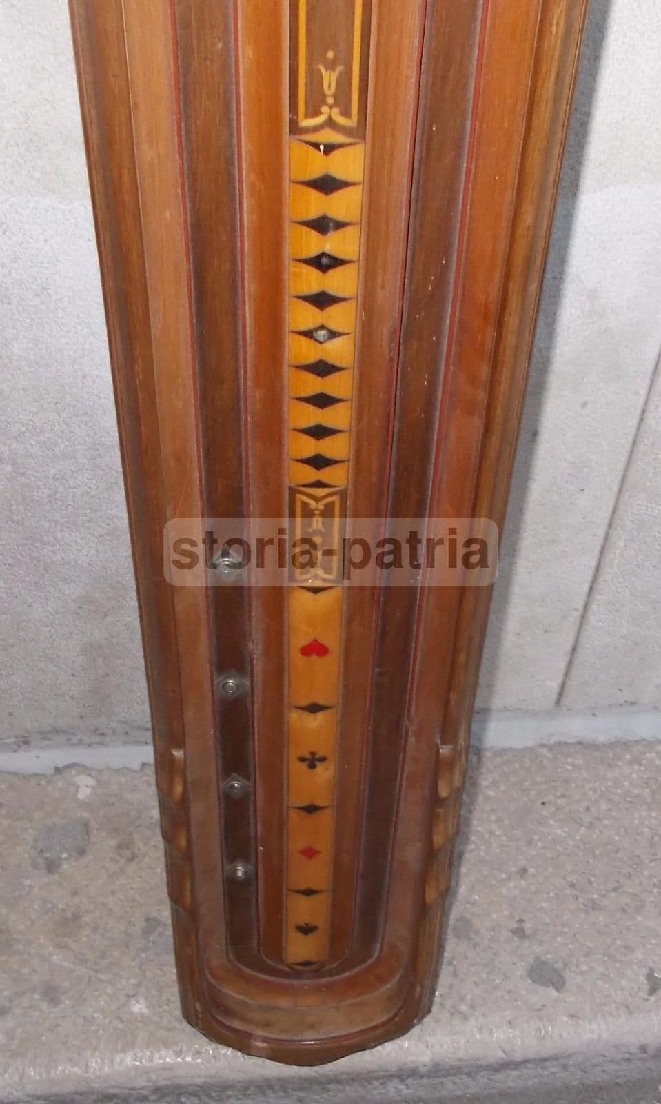 Gioco Da Tavolo Antico In Legno Intarsiato, Epoca '900, 230 Cm