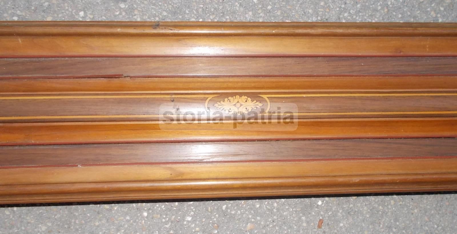Gioco Da Tavolo Antico In Legno Intarsiato, Epoca '900, 230 Cm