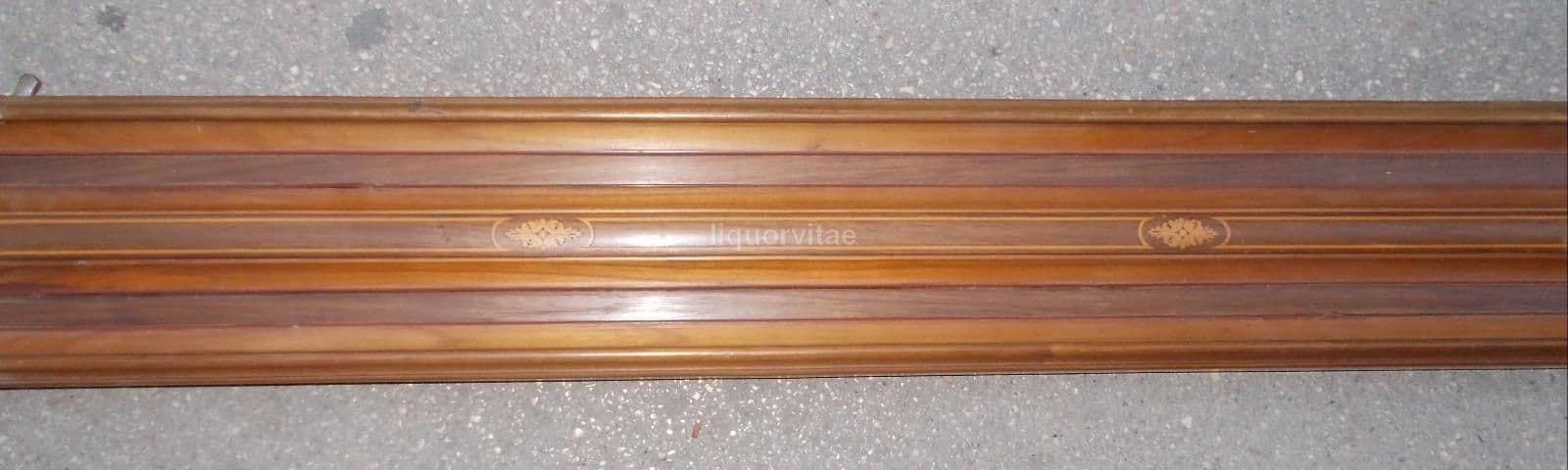 Gioco Da Tavolo Antico In Legno Intarsiato, Epoca '900, 230 Cm