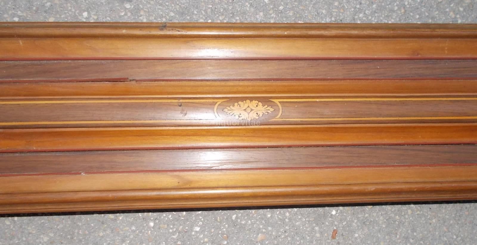 Gioco Da Tavolo Antico In Legno Intarsiato, Epoca '900, 230 Cm