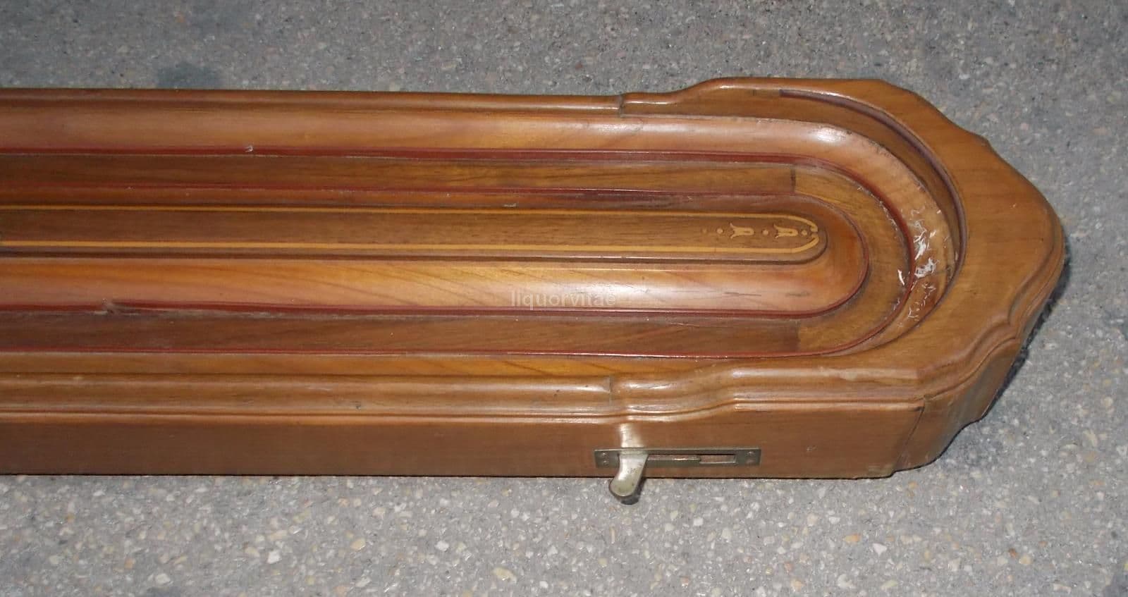 Gioco Da Tavolo Antico In Legno Intarsiato, Epoca '900, 230 Cm