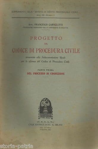 Carnelutti: Progetto Del Codice Di Procedura Civile (1926)