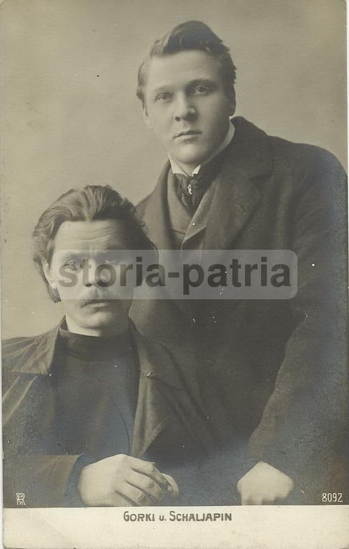 Foto Cartolina Antica Gorki E Schaljapin, Primo '900