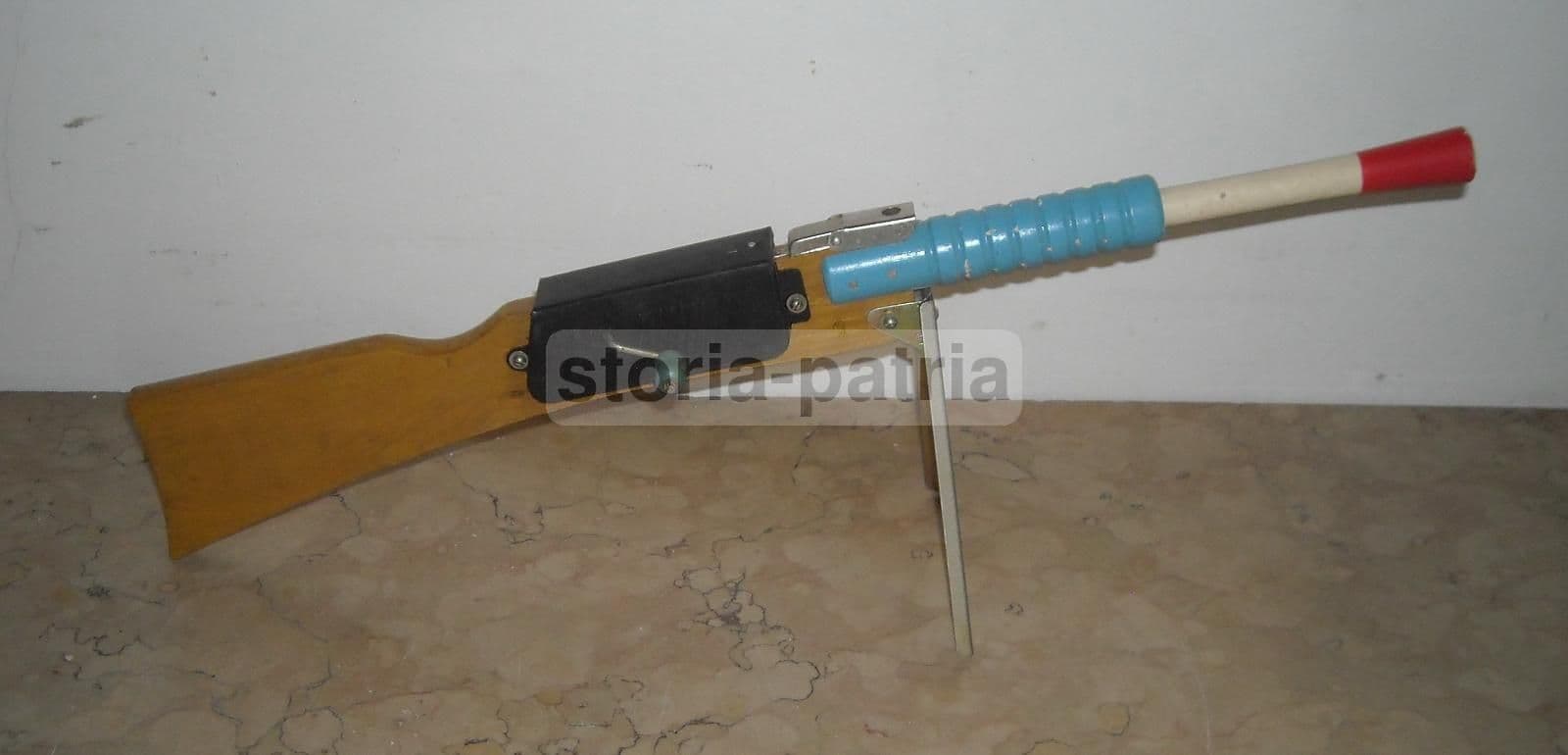 Giocattolo d'Epoca Mitragliatrice In Legno Anni '50