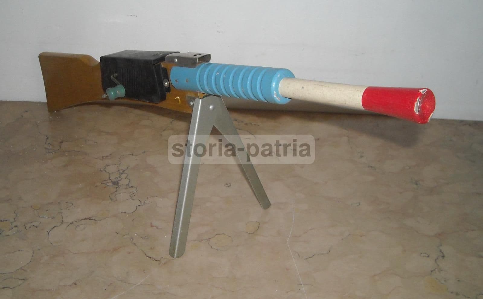 Giocattolo d'Epoca Mitragliatrice In Legno Anni '50