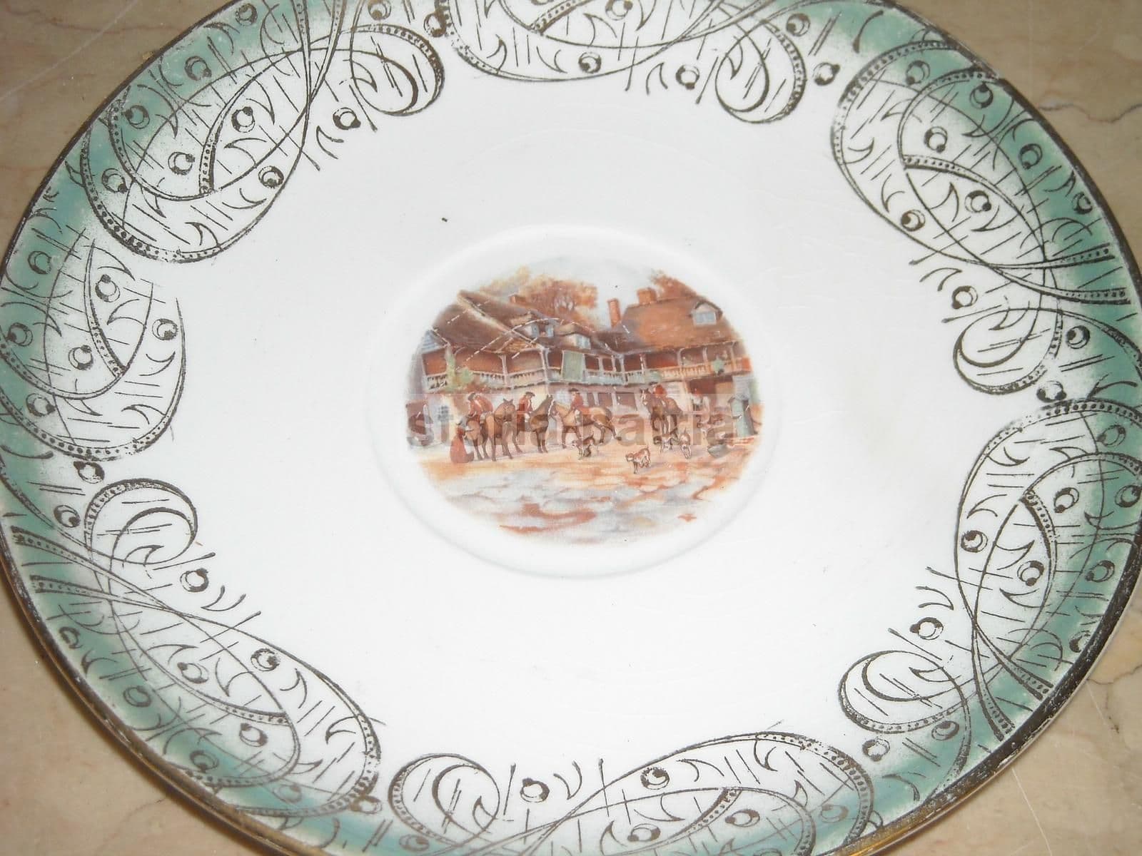 Piatto Decorativo Con Scena Di Caccia, Bavaria, Primo Novecento