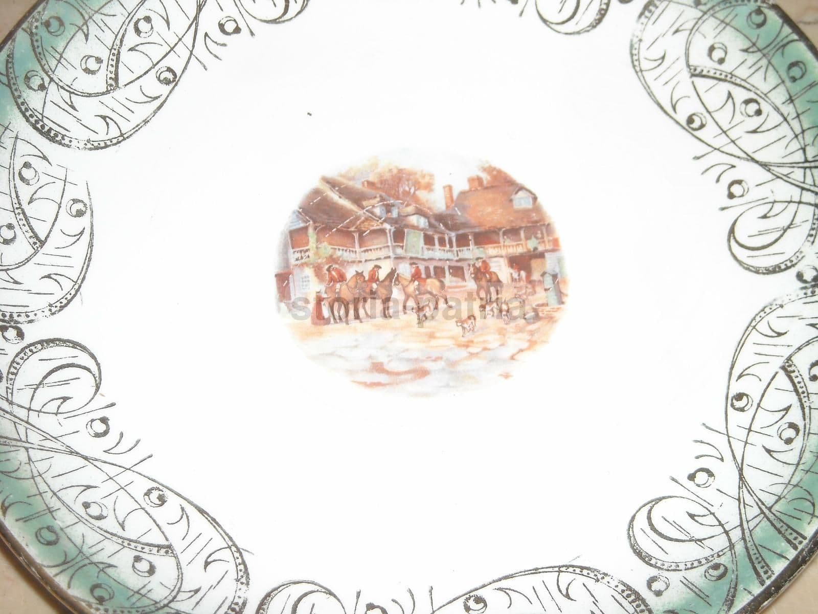 Piatto Decorativo Con Scena Di Caccia, Bavaria, Primo Novecento