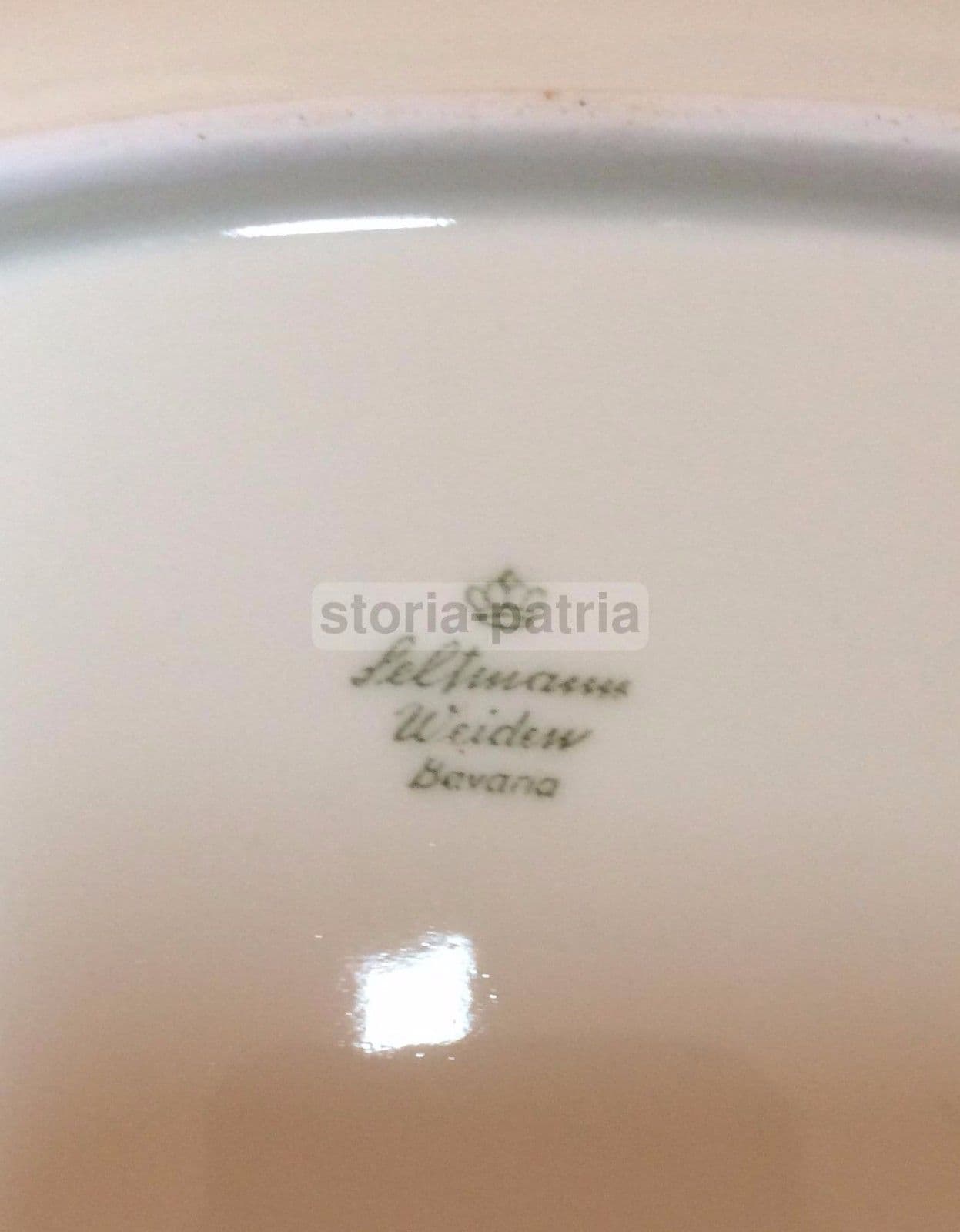 Piatto In Porcellana Seltmann Weiden Bavaria Con Decori In Oro, Anni '50