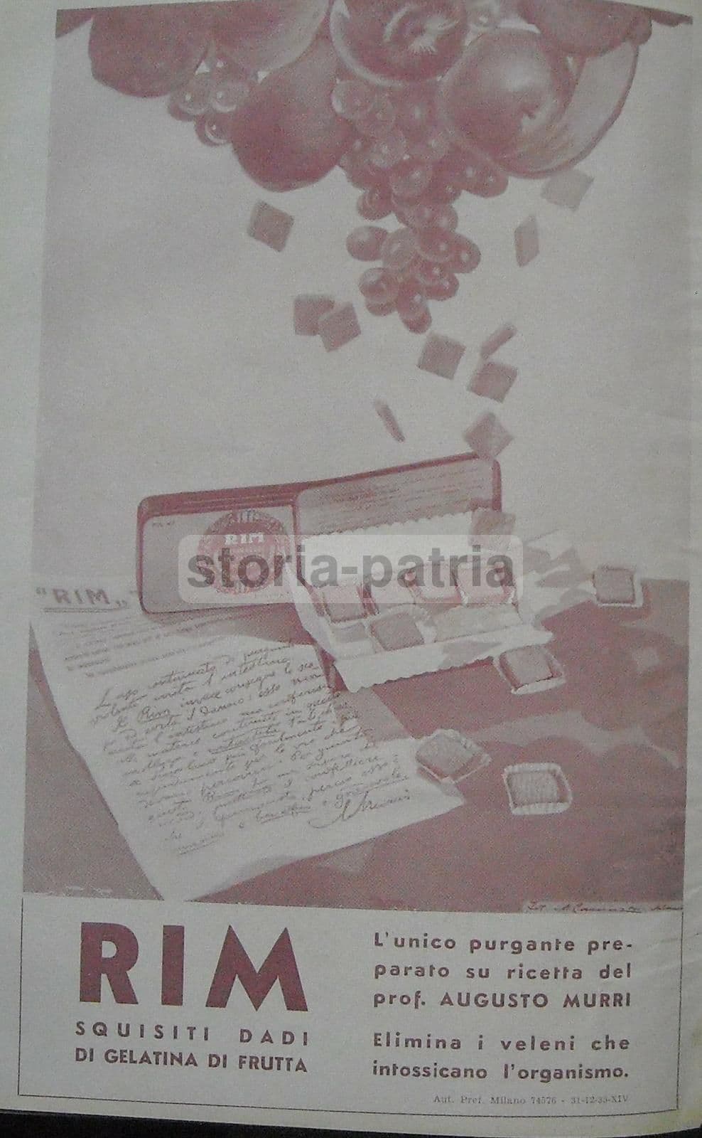 Brunetta Illustrazione La Lettura 1940 Pubblicità Purgante Rim