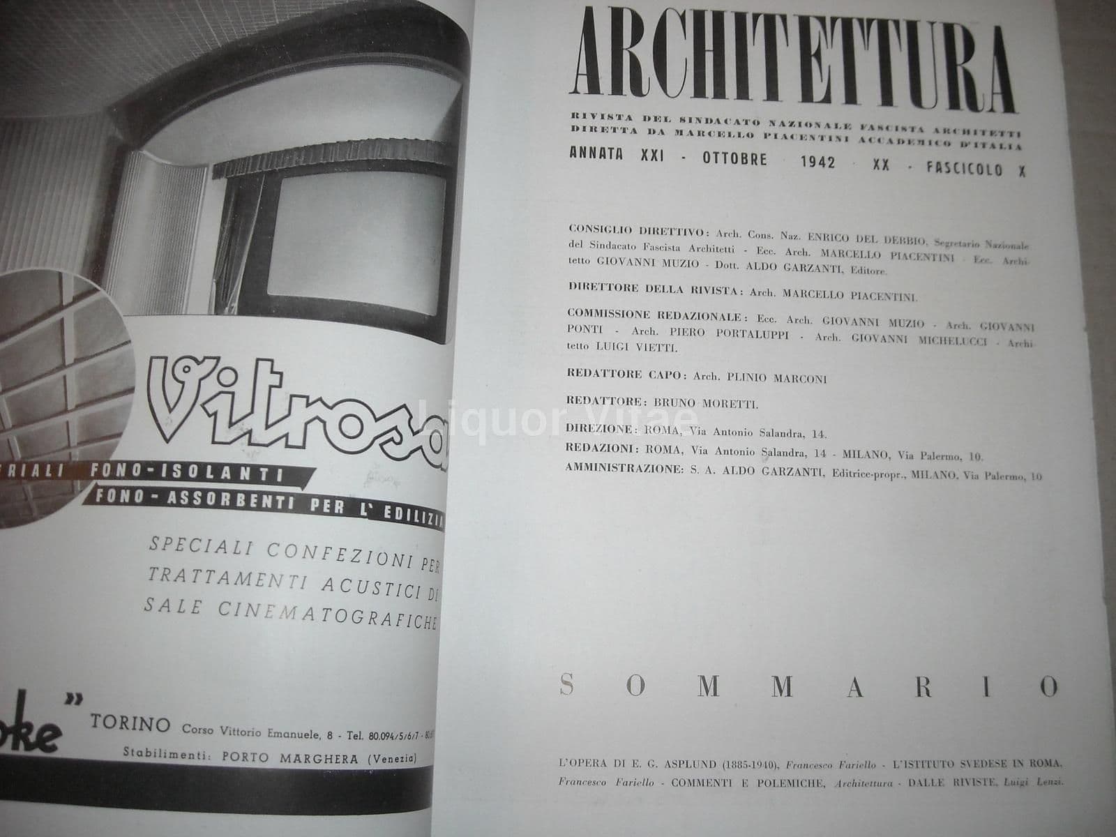 Architettura, Ottobre 1942: Monografia E.G. Asplund E Ivar Tengbom