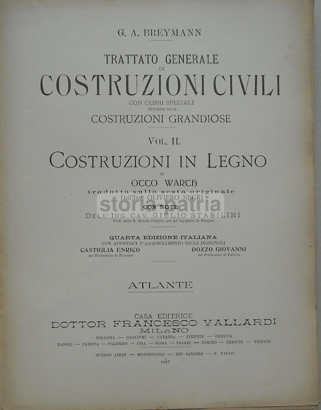 Atlante Costruzioni In Legno Breymann Warth 1927 Tavole Originali